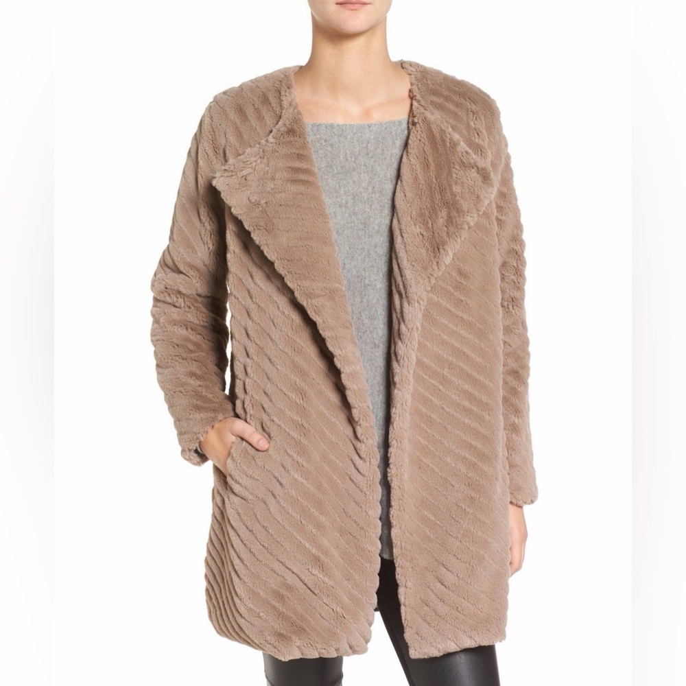 BB Dakota Winsford Light Brown Faux Fur Coat